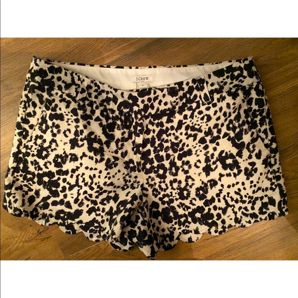 J.Crew Leopard Print Scalloped Shorts